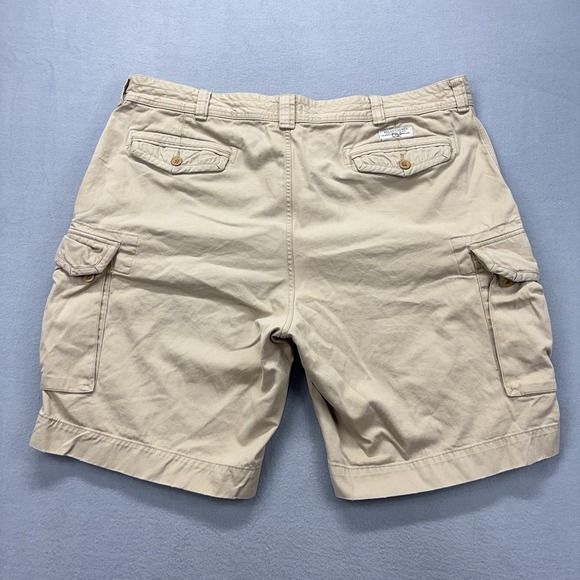 Polo Ralph Lauren Cargo Shorts Mens 46x11 Big Beige Cotton Cargo Pockets Utility - Picture 7 of 13